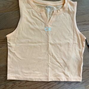Calvin Klein Orange Sleeveless Tank Top Casual